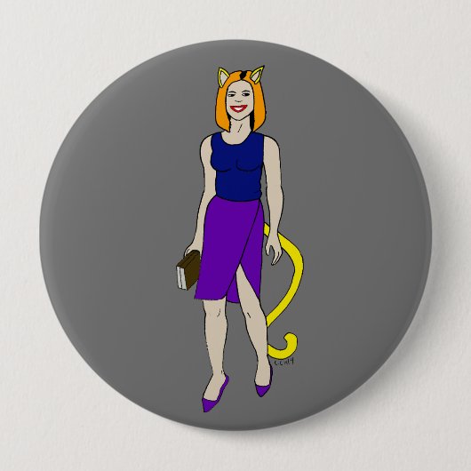 Badge Rond 10 Cm catgirl (Devant)