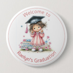 Badge Rond 10 Cm Célébration de fin d'études de maternelle fantaisi
