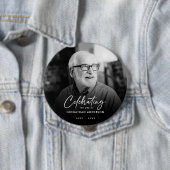 Badge Rond 10 Cm Célébration De La Vie D'Un Mémorial Aimé (En situation)