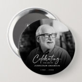 Badge Rond 10 Cm Célébration De La Vie D'Un Mémorial Aimé (Devant & derrière)