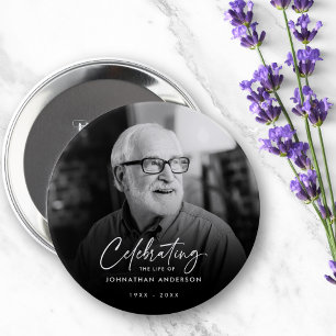 Badge Rond 10 Cm Célébrer la vie d'un être cher Mémorial