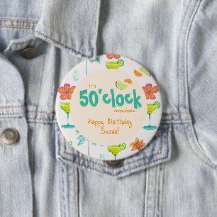 Badge Rond 10 Cm C'est 50 heures Thème de fête
