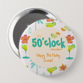 Badge Rond 10 Cm C'est 50 heures Thème de fête (Devant & derrière)