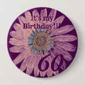 Badge Rond 10 Cm C'est mon anniversaire ! ! Fleur Anniversaire pers (Devant)