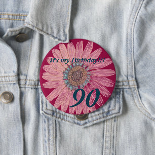 Badge Rond 10 Cm C'est mon anniversaire ! ! Fleurissez le