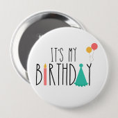 Badge Rond 10 Cm C'est Mon Bouton d'Anniversaire (Devant & derrière)