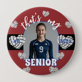 Badge Rond 10 Cm C'est mon bouton Senior Volleyball Player (Devant)