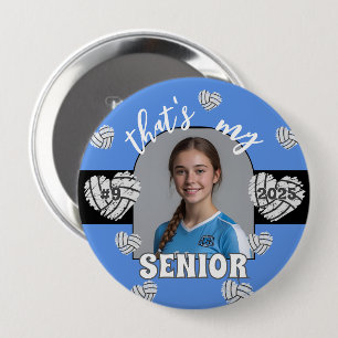 Badge Rond 10 Cm C'est mon bouton Senior Volleyball Player