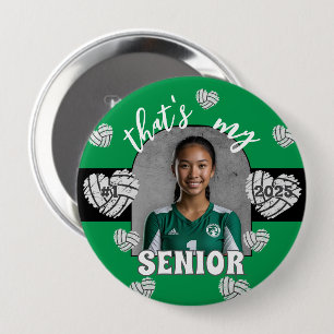 Badge Rond 10 Cm C'est mon bouton Senior Volleyball Player