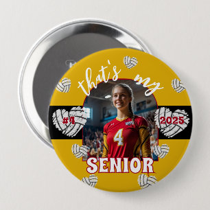 Badge Rond 10 Cm C'est mon bouton Senior Volleyball Player