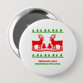 Badge Rond 10 Cm C'est mon chandail laid de Noël (Devant & derrière)