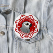 Badge Rond 10 Cm Cette fille aime son gris africain (En situation)