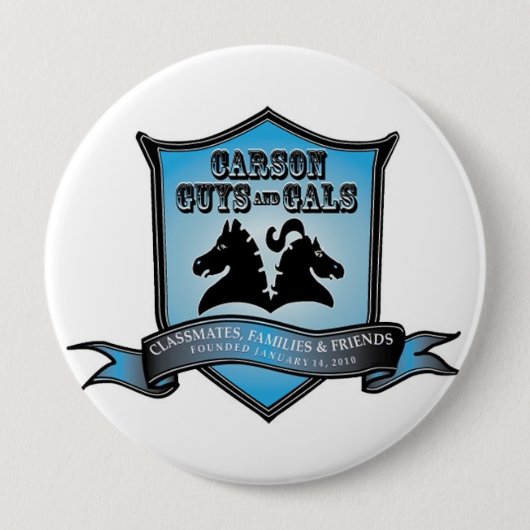 Badge Rond 10 Cm CGAG 4" BOUTON bleu/blanc (Devant)