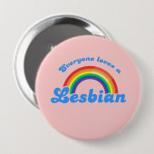 Badge Rond 10 Cm Chacun aime une lesbienne (Devant & derrière)