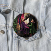 Badge Rond 10 Cm Chant de Noël le long (En situation)