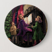 Badge Rond 10 Cm Chant de Noël le long (Devant)