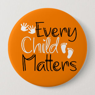 Badge Rond 10 Cm Chaque enfant compte, Orange Orange Day