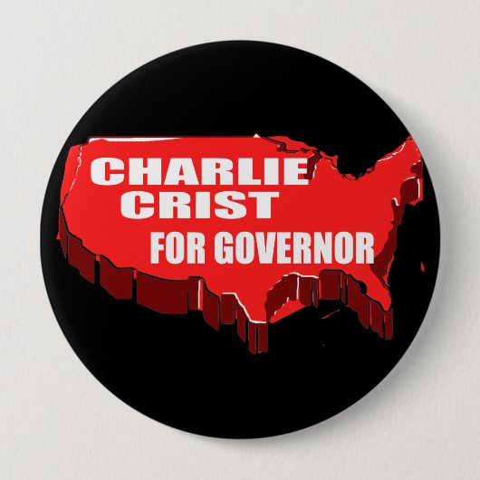BADGE ROND 10 CM CHARLIE CRIST POUR LE SÉNAT (Devant)