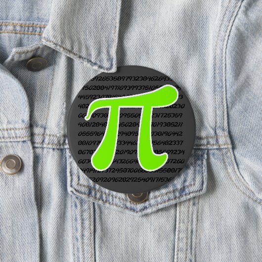 Badge Rond 10 Cm Chartreuse, symbole Neon Green Pi (En situation)