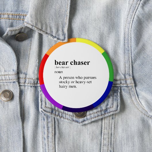 BADGE ROND 10 CM CHASSEUR D'OURS (En situation)