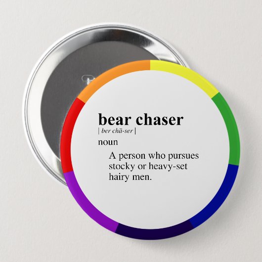 BADGE ROND 10 CM CHASSEUR D'OURS (Devant & derrière)