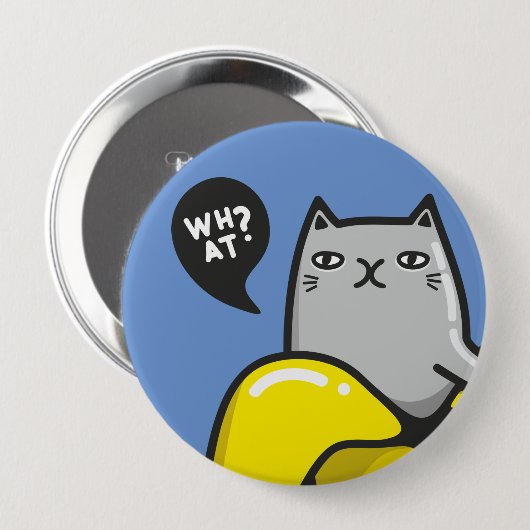 Badge Rond 10 Cm Chat en banane (Devant & derrière)