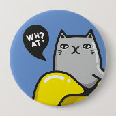 Badge Rond 10 Cm Chat en banane (Devant)