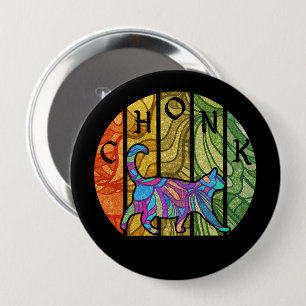 Badge Rond 10 Cm Chat psychédélique - Trippy Feline Art