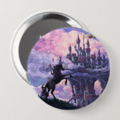 Badge Rond 10 Cm Château Licorne (Devant & derrière)