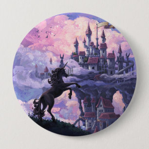 Badge Rond 10 Cm Château Licorne
