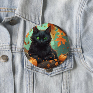 Badge Rond 10 Cm Chaton d'automne