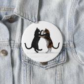 Badge Rond 10 Cm Chats de danse doux (En situation)