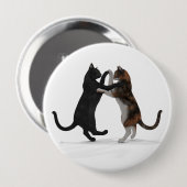 Badge Rond 10 Cm Chats de danse doux (Devant & derrière)