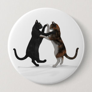 Badge Rond 10 Cm Chats de danse doux