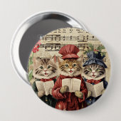 Badge Rond 10 Cm Chats de Noël (Devant & derrière)