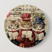 Badge Rond 10 Cm Chats de Noël (Devant)