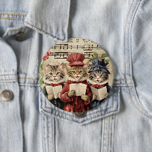 Badge Rond 10 Cm Chats de Noël