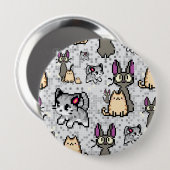 Badge Rond 10 Cm Chats et chatons 2 (Devant & derrière)