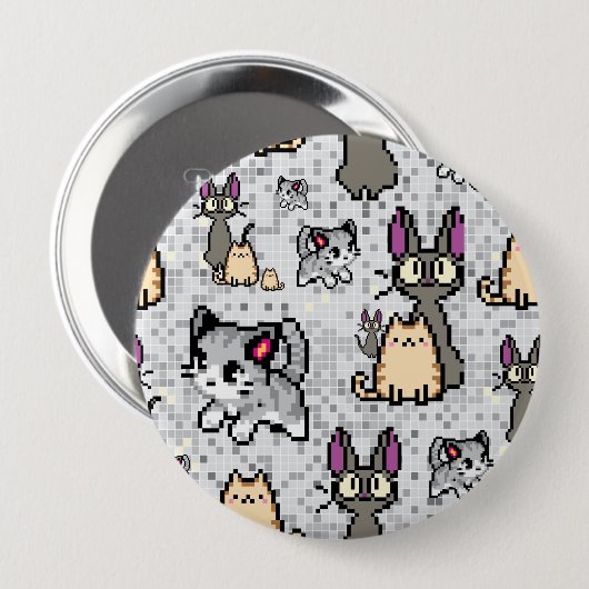 Badge Rond 10 Cm Chats et chatons 2 (Devant & derrière)