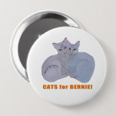 Badge Rond 10 Cm Chats pour Bernie ! (Devant & derrière)