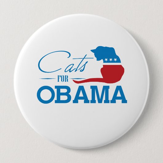BADGE ROND 10 CM CHATS POUR OBAMA - - .PNG (Devant)