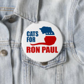 BADGE ROND 10 CM CHATS POUR RON PAUL (En situation)