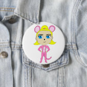 Badge Rond 10 Cm chatte rose (En situation)