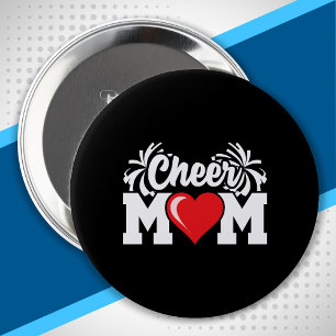 Badge Rond 10 Cm Cheer Mom - Pom-pom girl de lycée - Cheerled