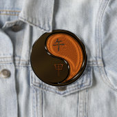 Badge Rond 10 Cm Cheval de Bois (En situation)