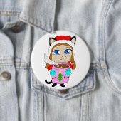 Badge Rond 10 Cm chibi catgirl (En situation)