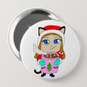 Badge Rond 10 Cm chibi catgirl (Devant & derrière)