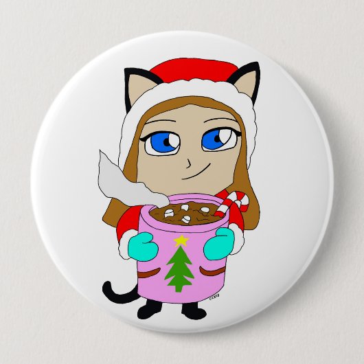 Badge Rond 10 Cm chibi catgirl (Devant)