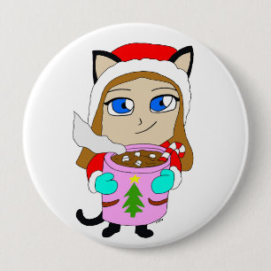 Badge Rond 10 Cm chibi catgirl