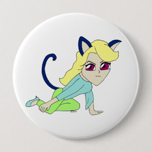 Badge Rond 10 Cm chibi catgirl